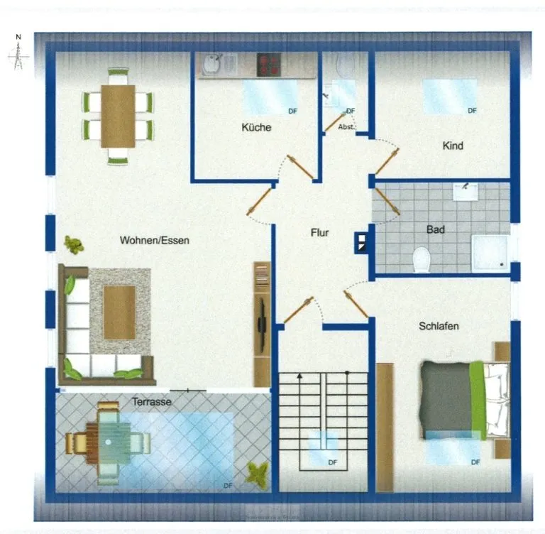 Immobilienangebot - Tegernheim - Alle - Wohnen mit Charakter – Lichtdurchflutete 3,5-Zimmer-Wohnung im obersten Geschoss