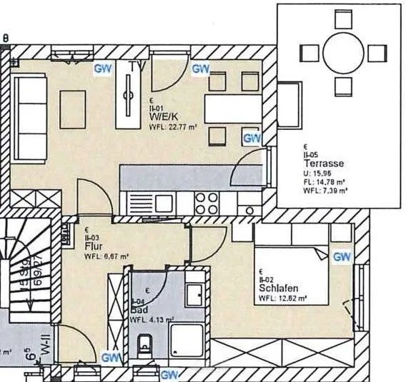 Immobilienangebot - Regensburg - Alle - Hochwertige 2 ZKB-Wohnung mit zwei Terrassen und Stellplatz (Whg.2)