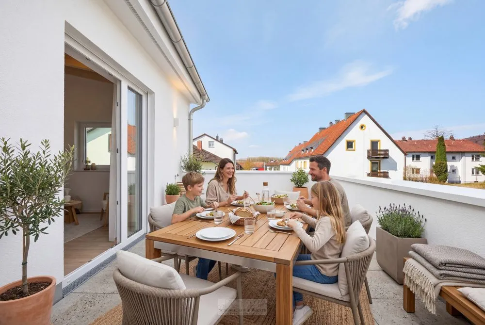 Immobilienangebot - Bad Abbach - Alle - Modernes Wohnen auf zwei Ebenen: 5-Zimmer-Maisonette mit Süd- & Dachterrasse